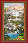 油画 聚宝盆山水油画