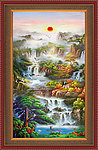 油画 聚宝盆山水油画