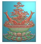 藏式金盆戏鱼图