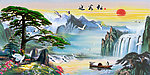 油画 迎客松