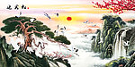 油画 迎客松