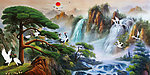油画 迎客松