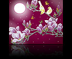 无框画玉兰花
