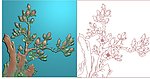 精雕图 木门画花蕾 jdp