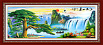 迎客松 油画