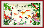 国画 九鱼图