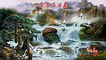 油画 迎客松