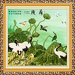 工笔中堂画 残荷