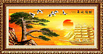 工笔中堂画 松鹤延年
