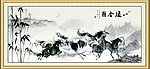水墨八骏图