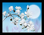 无框画玉兰花