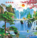 迎客松油画装饰