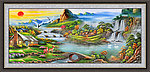 油画山水 聚宝盆油画