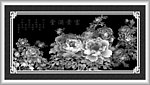 灰度 木雕 花开富贵