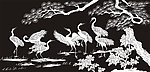 松鹤图 仙鹤 迎客松