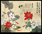 荷花 国画