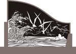 海浪 海鸥 隔断造型