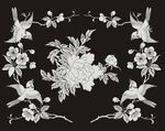 花鸟 喜鹊 牡丹 角花