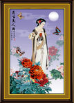 牡丹花 美女图