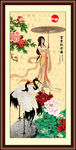 牡丹花 美女图