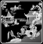 山水灰度图