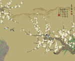 梅花工笔画  梅花壁画