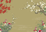 梅花牡丹工笔画