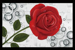 红玫瑰3D电视背景墙壁画