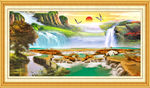 山水油画 聚宝盆