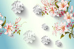 3d花纹背景墙