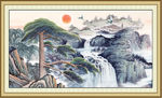 国画迎客松