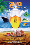 清爽夏日沙滩啤酒派对宣传海报