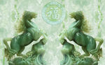 玉雕骏马背景墙