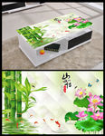 山水情茶几背景