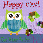 卡通猫头鹰装饰画