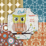 卡通猫头鹰装饰画