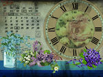 复古做旧欧式花卉素材台历钟面