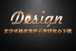 黄金磨砂纹理效果3D立体字