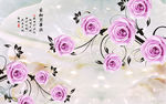 玫瑰花纹电视背景墙