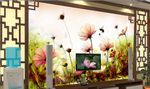 蜜采鲜花电视背景墙图片