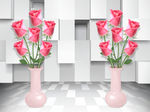 3D玫瑰花瓶
