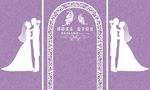 紫色拱门婚庆背景