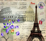 复古 手机壳 皮套 素材 铁塔