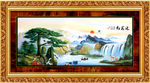 迎客松 山水画 油画