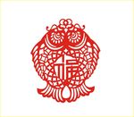 双鱼剪纸矢量