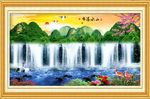 山水瀑布