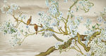 手绘花鸟山水画背景墙