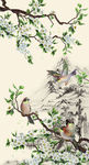 花鸟玄关背景墙