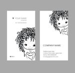 可爱手绘女孩名片设计