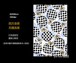 黑白圈圈花瓶蝴蝶图案